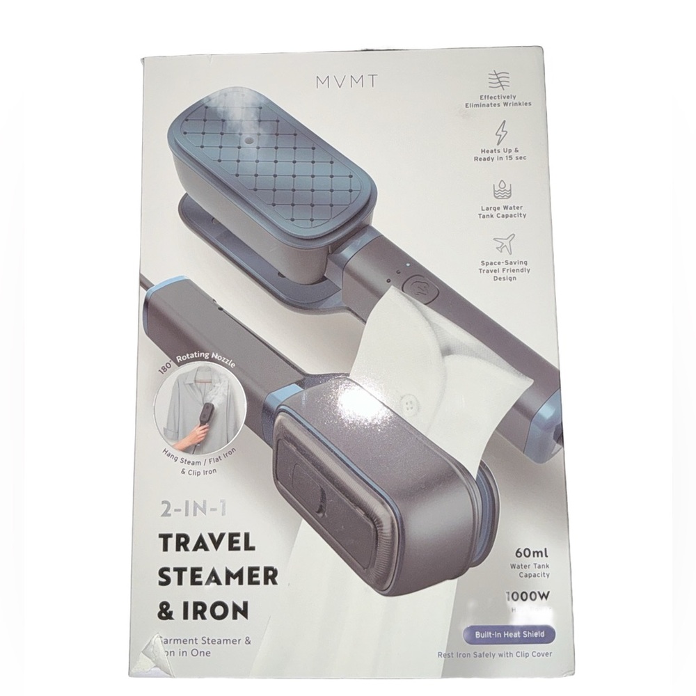 MVMT 2-in-1 Travel Steamer & Iron NIB